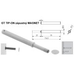 GT TIP-ON zápustný MAGNET PUSH ŠEDÝ otvírač