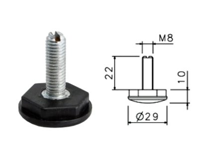 Opěrný šroub M8x22 černý drážka