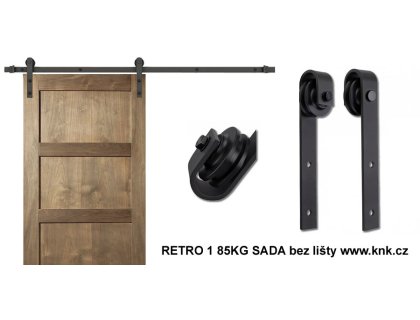 RETRO 1 85kg sada 1dv. černá pro posuvné dveře