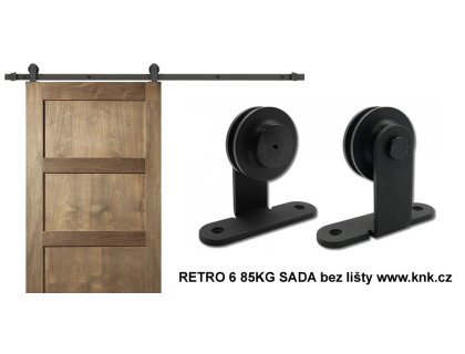 RETRO 6 85kg sada 1dv. černá (horní) pro posuvné dveře