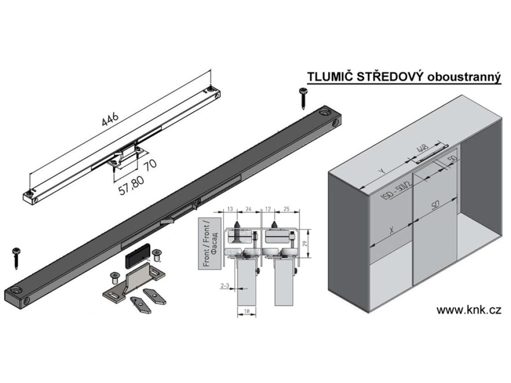 TLUMIČ STŘEDOVÝ oboustranný 40kg+ADAPTER