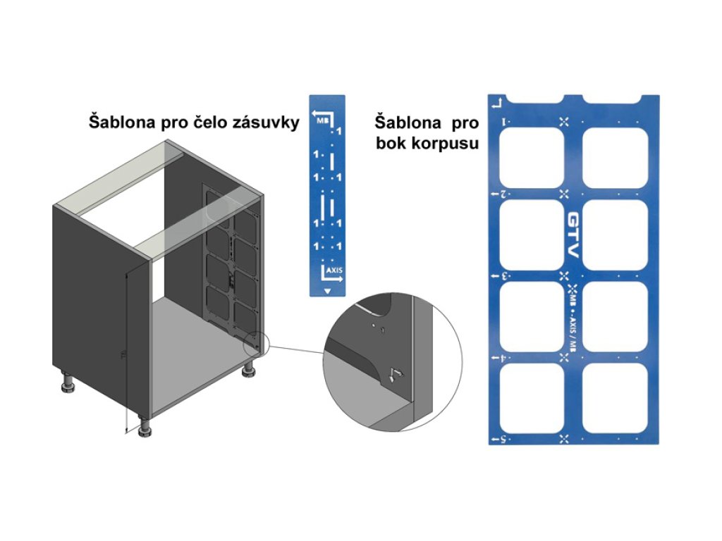 Šablona pro montáž AxisPro a Modern box