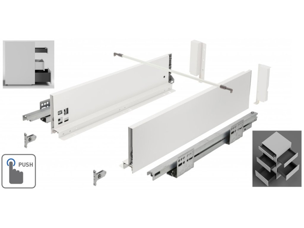 GT PUSH STŘEDNÍ 450/120 BÍLÝ AXISPRO BOX - bez synchronizační tyče