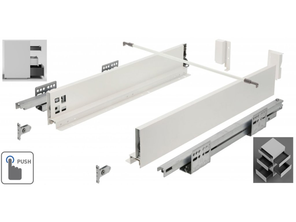 GT PUSH NÍZKÝ 450/086 BÍLÝ AXISPRO BOX - bez synchronizační tyče