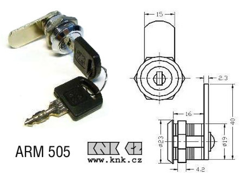 Lamelový Cr ARM.505 SU (klíč č.001) zámek