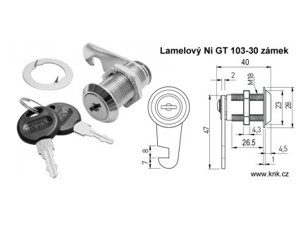 Lamelový Ni GT 103-30 zámek delší tělo