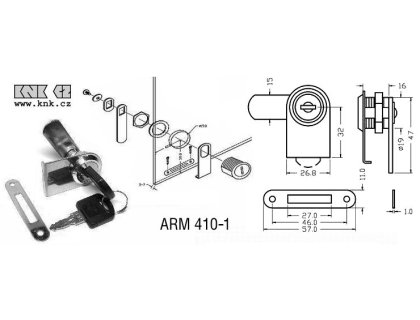 Na 1sklo Ni ARM.410-1 SU (na 1klíč)zámek