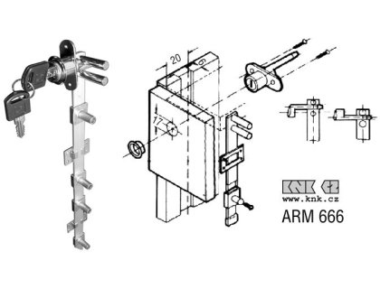 Centrál.čelní ARM.666/60 zámek