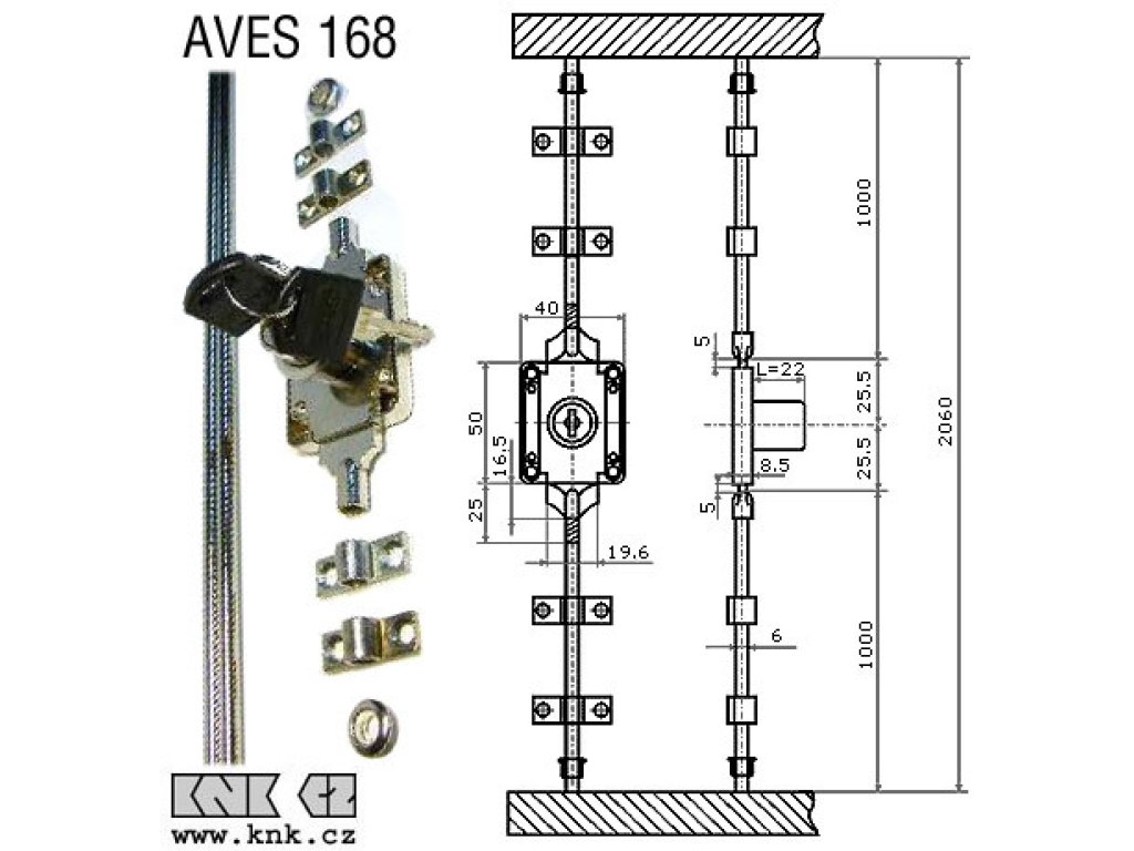 Rozvorový AVES 168/22 (IPD80) zámek