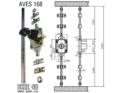 Rozvorový AVES 168/22 (IPD80) zámek