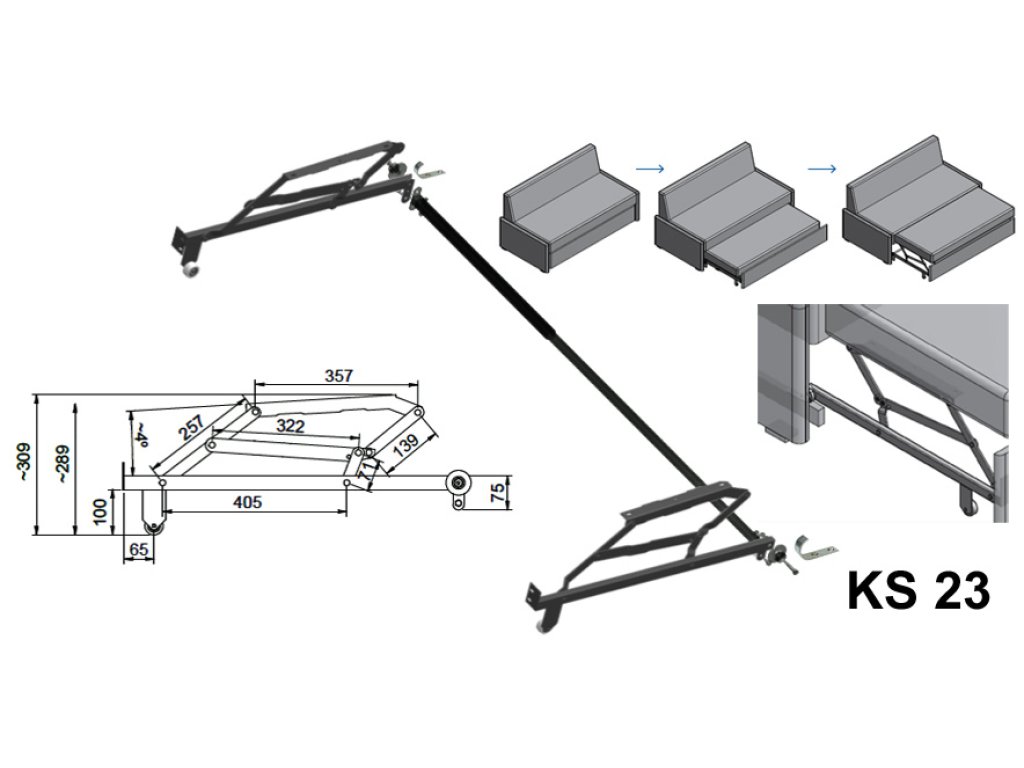 .KS 23 150-200cm výsuvné kování