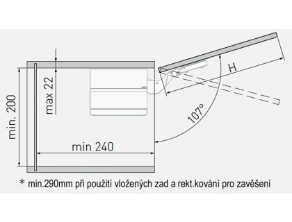 Výklop GT LIFTPUSH ŠEDÝ LIGHT F580-1350