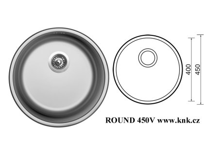 ROUND 450V dřez kulatý velká výpust