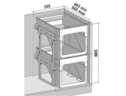 TANDEM FRONT 40 sorter 2x16l+34l, 400mm POSLEDNÍ KUS!