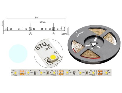 LED 05 pásek 300x3528 24Wstudená12V8mm5m