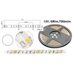 LED 05 pásek voděodolný 30W denní12V 5m svítivější