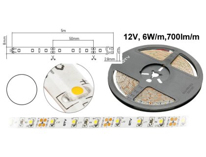 LED 05 pásek voděodolný 30W denní12V 5m svítivější
