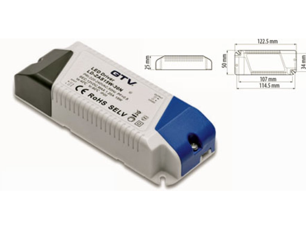 LED 01b ZDROJ 16W 12V IP20 220-240VAC