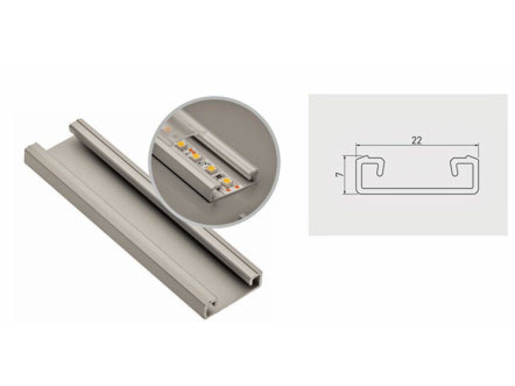 LED 00A lišta Al naložená 2m bez krytky