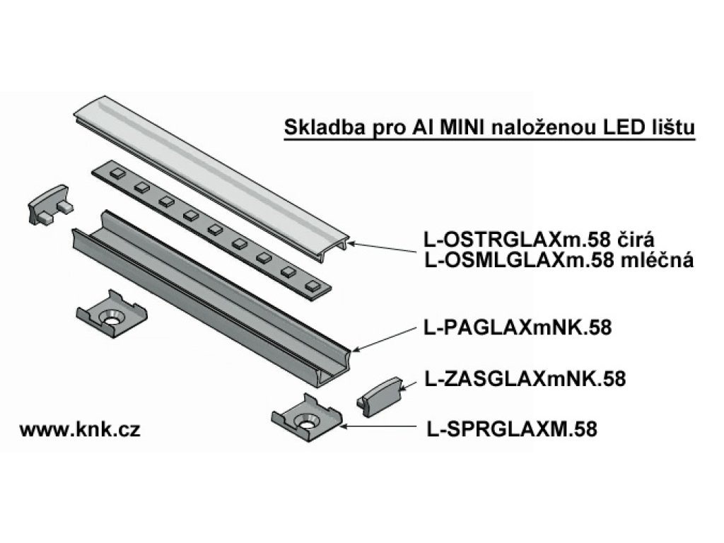 LED 0 Am 2ks PŘÍCHYT Al MINI nal.lišty