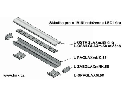 LED 0 Am 2ks PŘÍCHYT Al MINI nal.lišty