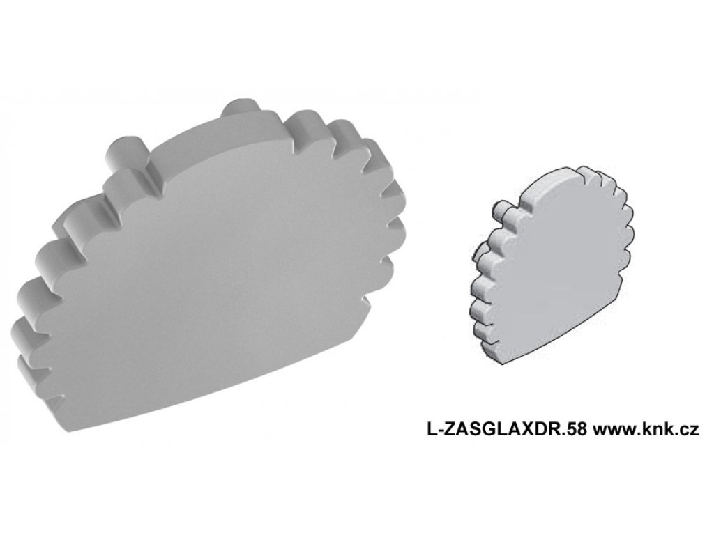 LED 00E 2ks ZÁSLEPKA TYČOVÉ Al lišty šedá