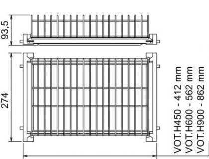 Vestavný odkapávač H600 25 tal.Cr
