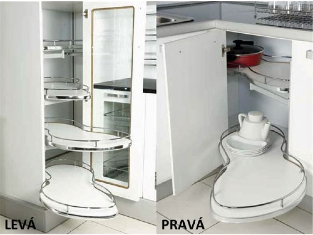 Roh. výsuvná LEDVINKA Pravá 2ks s tlum. pro dvířka š.450mm