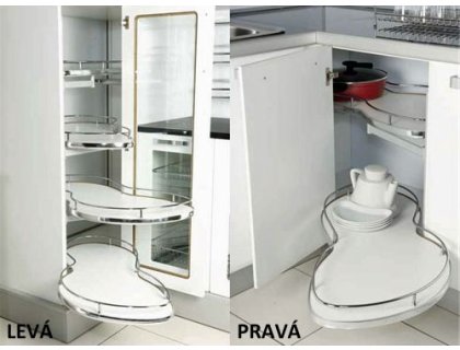 Roh. výsuvná LEDVINKA Pravá 2ks s tlum. pro dvířka š.450mm