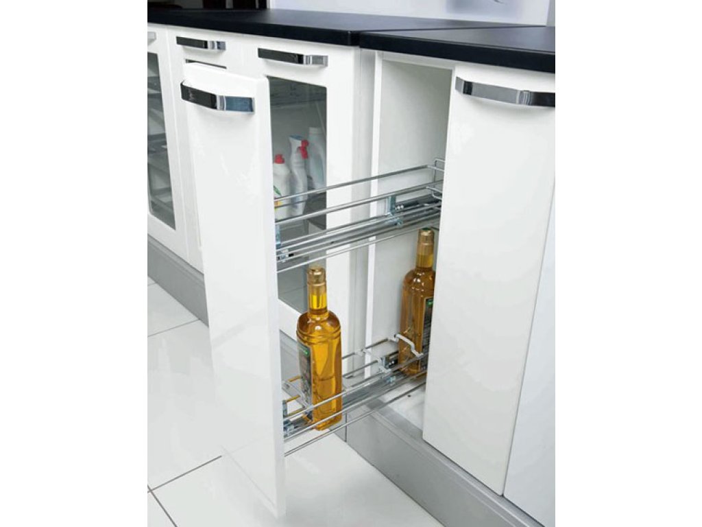Plnovýsuvný dvojkoš 150mm levý tlumený