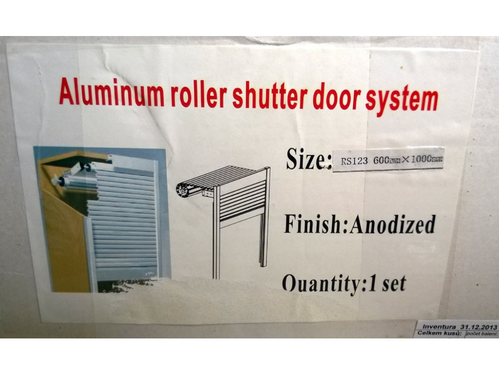Al roleta 900x900mm (šířka x výška) - poslední kus rolety z masivního hliníku