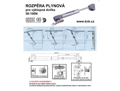 Rozpěra PLYNOVÁ 60N (nábytkový píst)